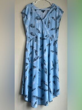 torrid Light Blue Feather Print Dress